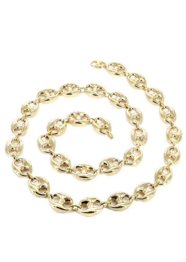 GOLD SEMI SOLID PUFF CHAINS 10K / 14K GOLD