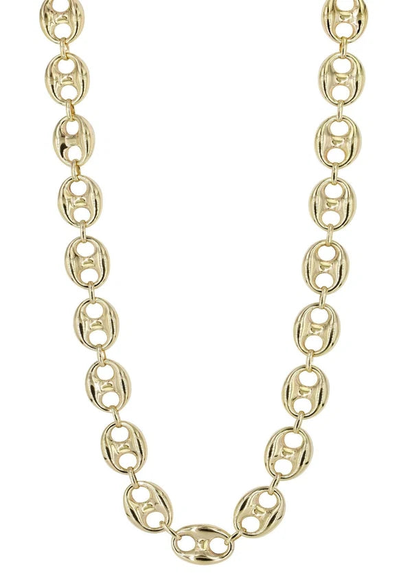 GOLD SEMI SOLID PUFF CHAINS 10K / 14K GOLD
