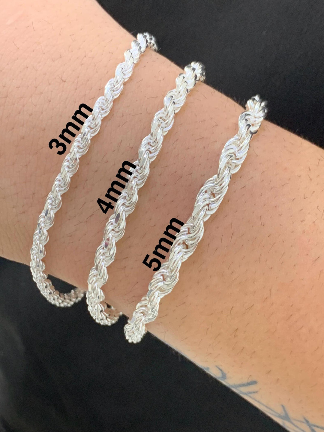 925 STERLING SILVER ROPE BRACELETS