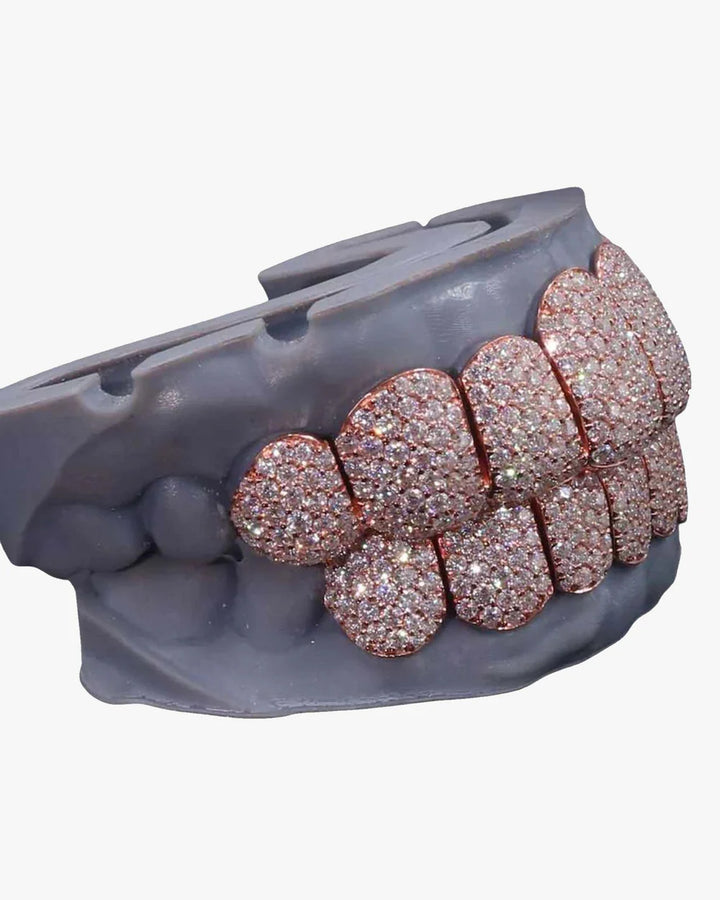 SALE SALE 925 SILVER MOISSANITE  GRILLZ DIPPED IN ROSE GOLD