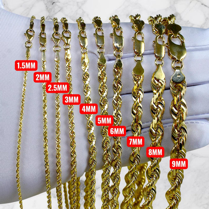 SOLID ROPE BRACELETS  10K / 14K GOLD BRACELETS