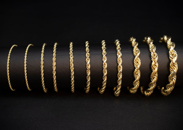 SOLID ROPE BRACELETS  10K / 14K GOLD BRACELETS
