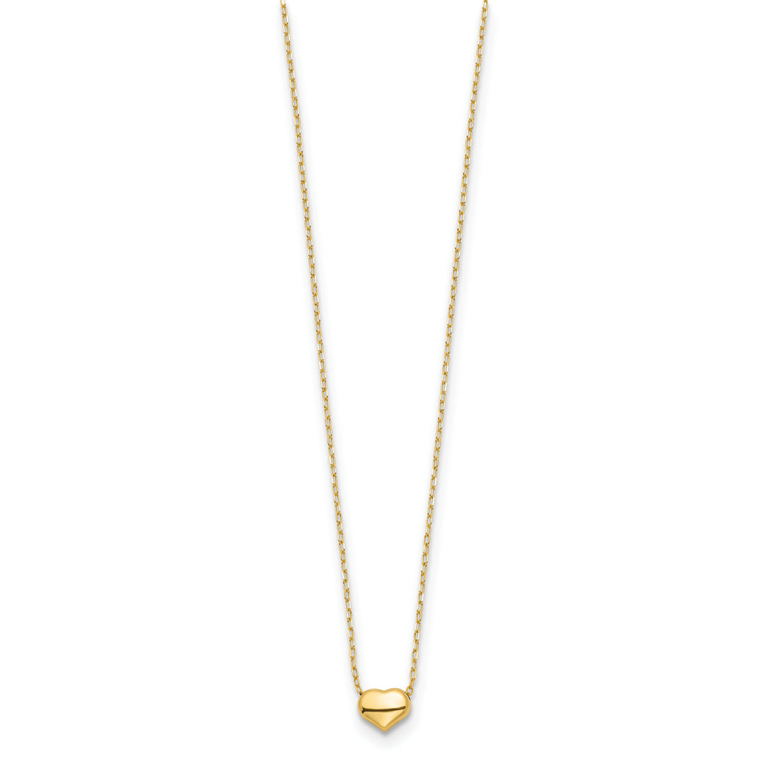 14k Polished Heart 16.5in Necklace