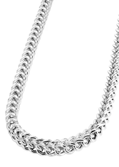 WHITE GOLD SEMI SOLID FRANCO CHAINS 10K / 14K WHITE GOLD