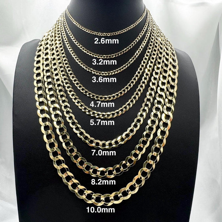 GOLD SOLID CUBAN LINK CHAIN 10K / 14K GOLD