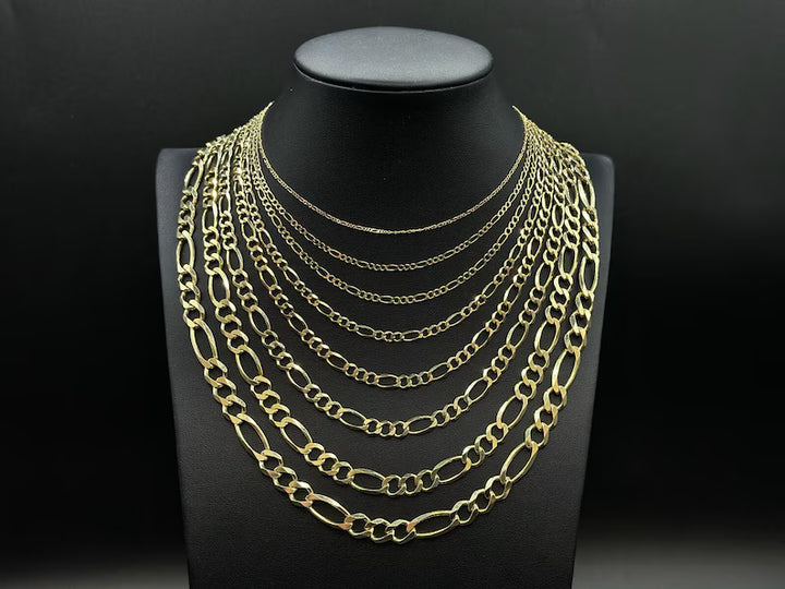 GOLD SOLID FIGARO CHAIN 10K / 14K