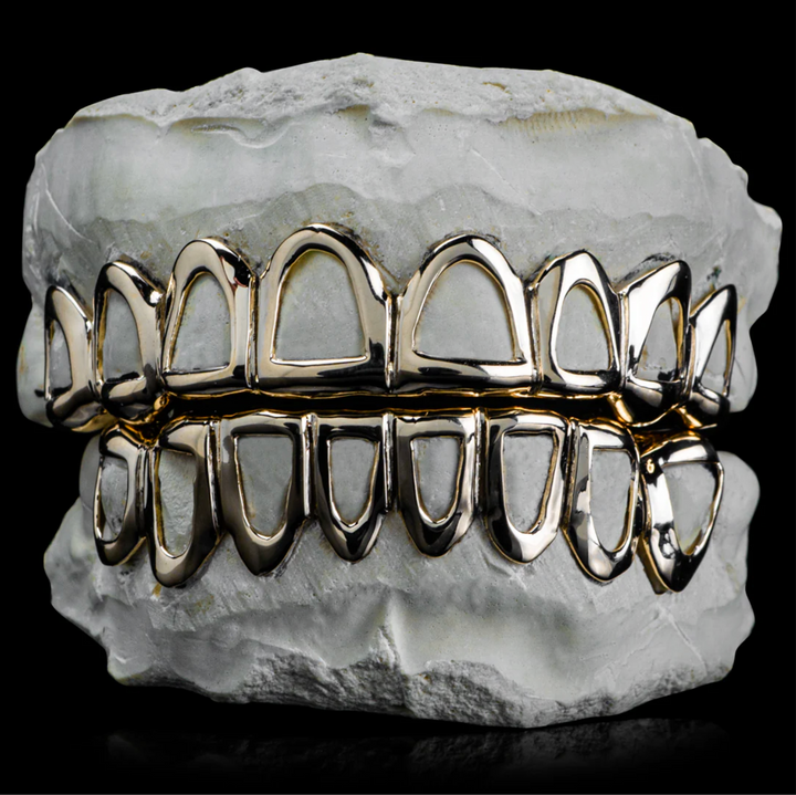 10k Solid Gold Grillz Open Face 8 Set