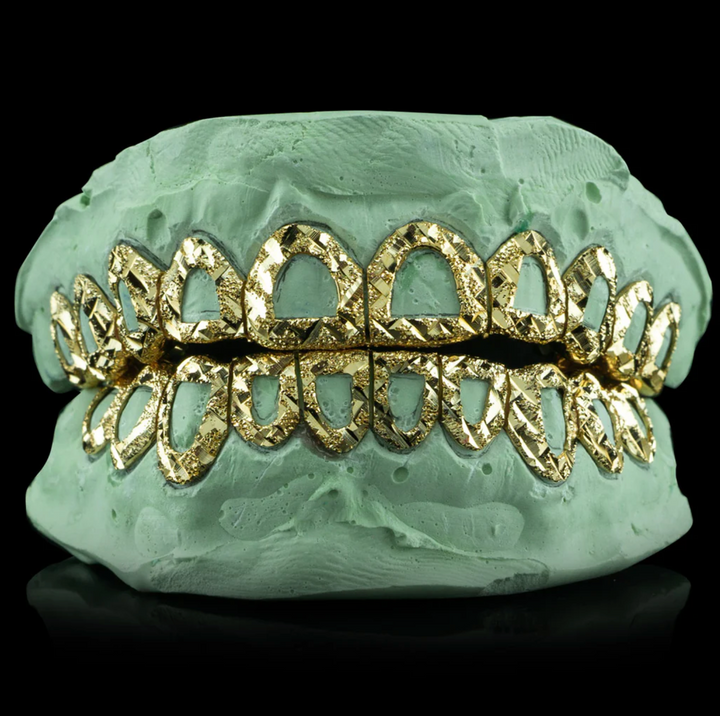 10k Solid Gold Grillz Open Face 8 Set
