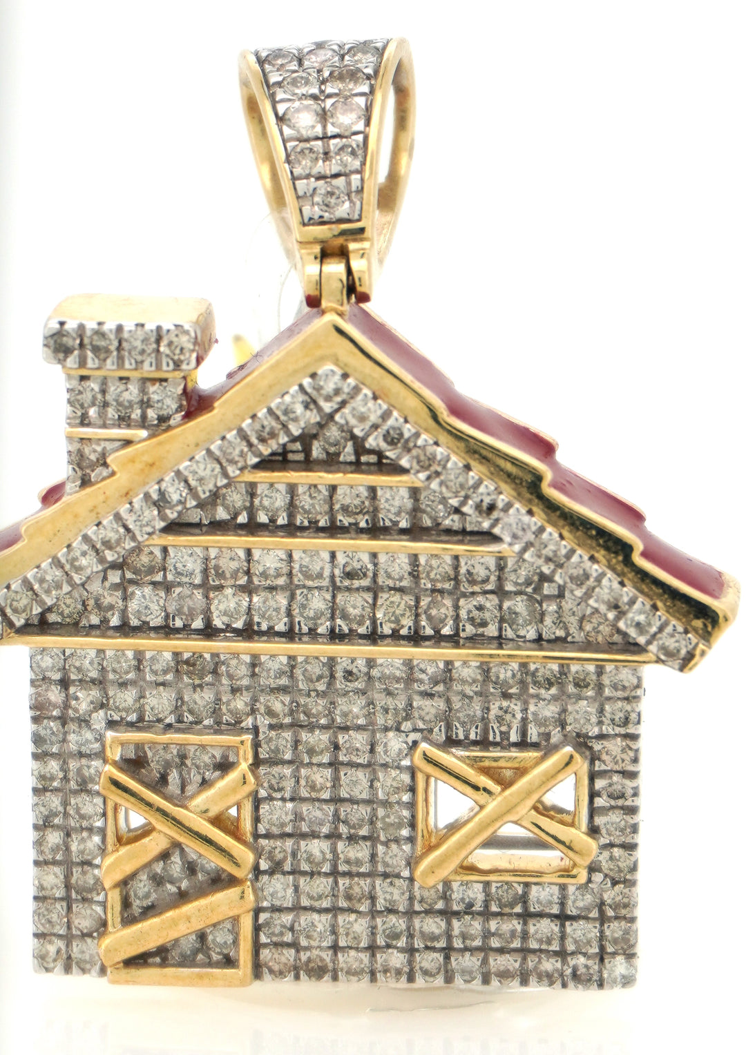 10K GOLD TRAP HOUSE DIAMOND PENDANT