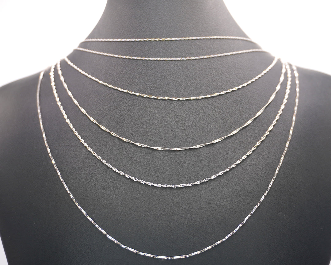 10K WHITE GOLD CHAINS