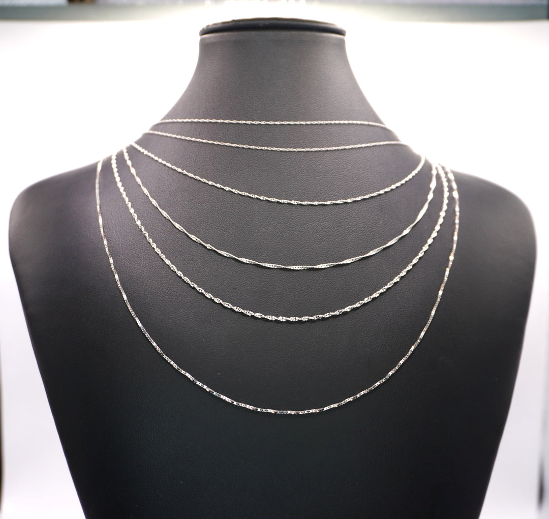 10K WHITE GOLD CHAINS