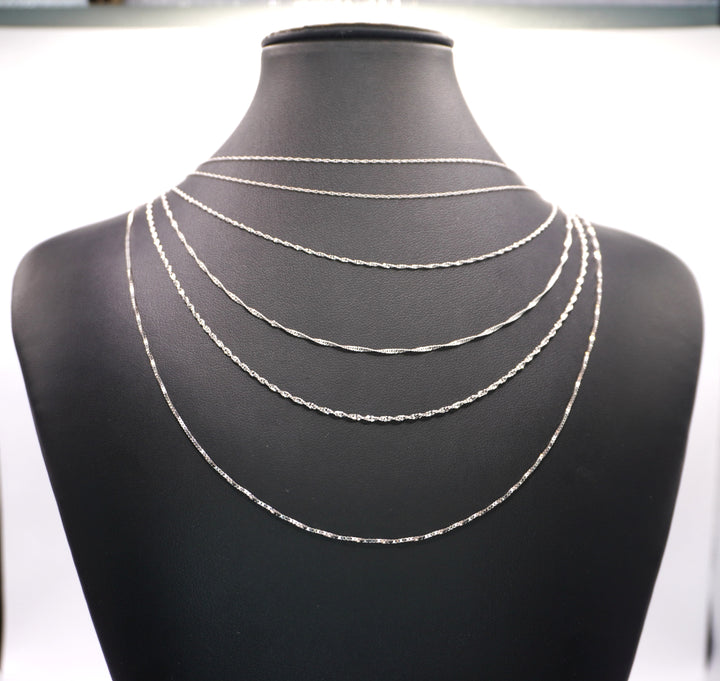 10K WHITE GOLD CHAINS