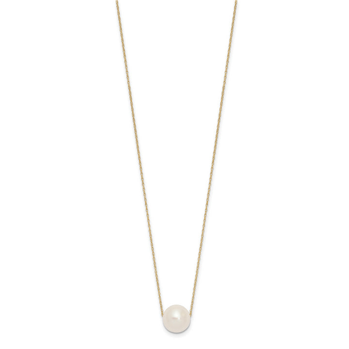 14K 10-11mm Semi-Round White FWC Pearl Rope Necklace