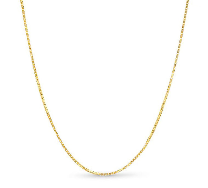 10K YELLOW GOLD BOX 040 GAUGE 20" CHAIN NECKLACE (AVAILABLE IN LENGTHS 7" - 30")