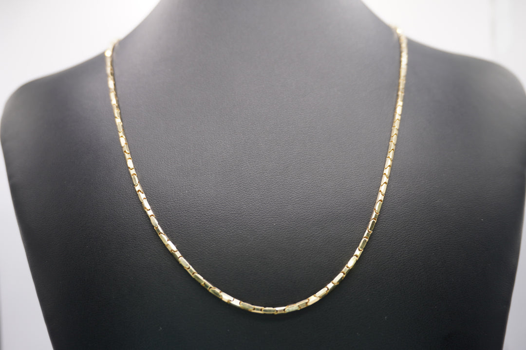 14K YELLOW GOLD CABLE BOX LINK NICKLACE