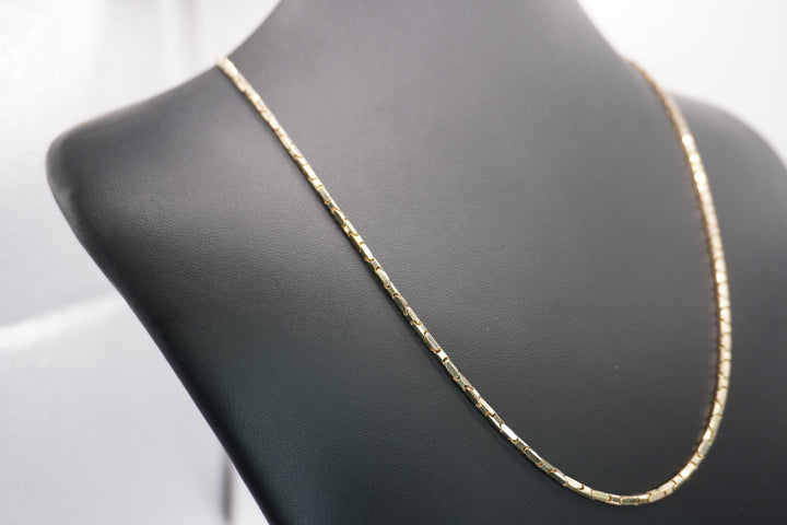 14K YELLOW GOLD CABLE BOX LINK NICKLACE