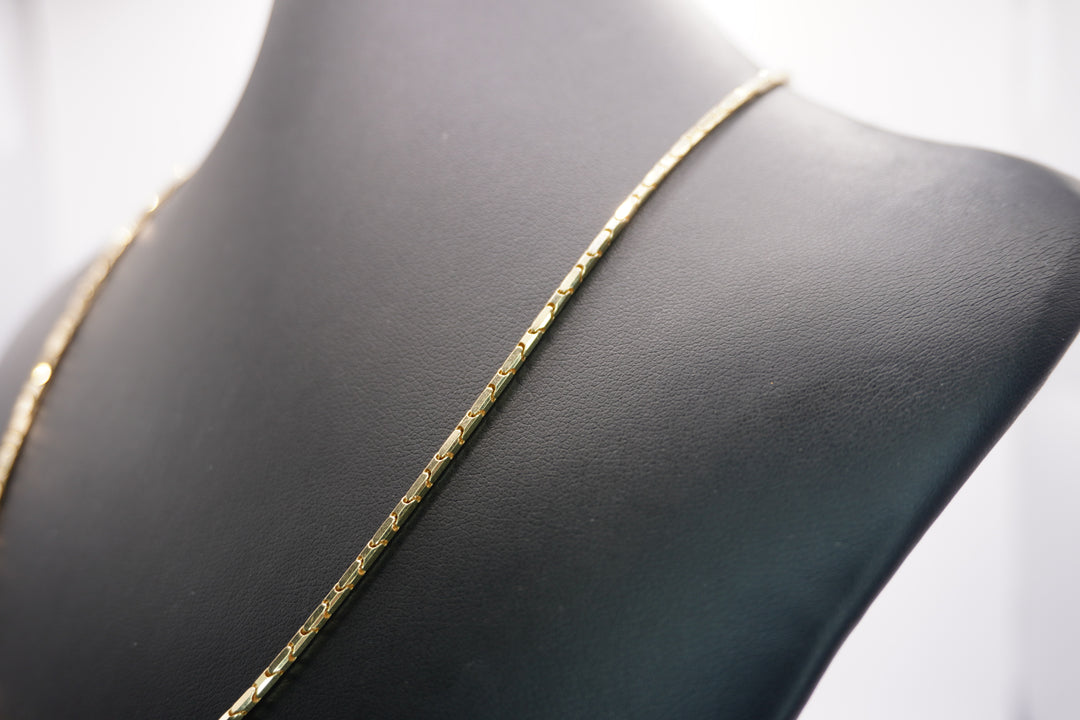 14K YELLOW GOLD CABLE BOX LINK NICKLACE