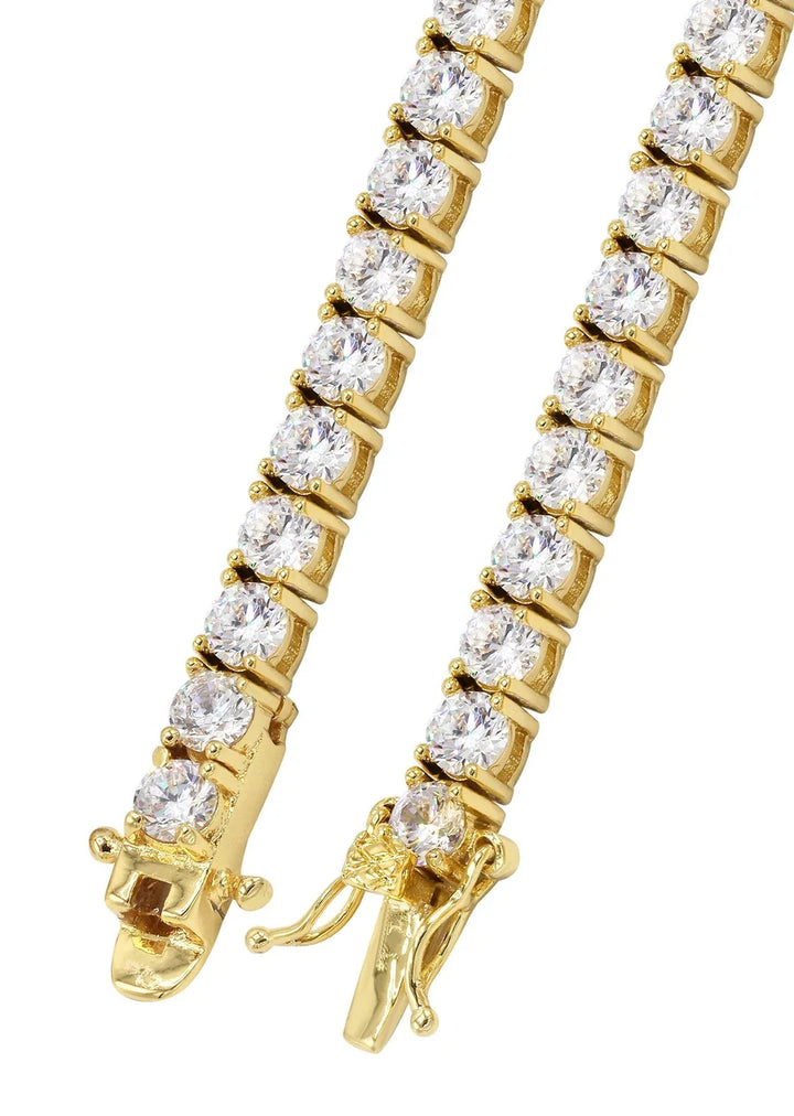 NATURAL DIAMOND TENNIS CHAIN 14K YELLOW GOLD