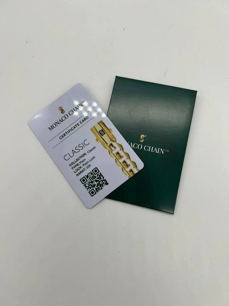 GOLD SEMI SOLID MONACO MIAMI CUBAN LINK CHAINS 10K / 14K GOLD