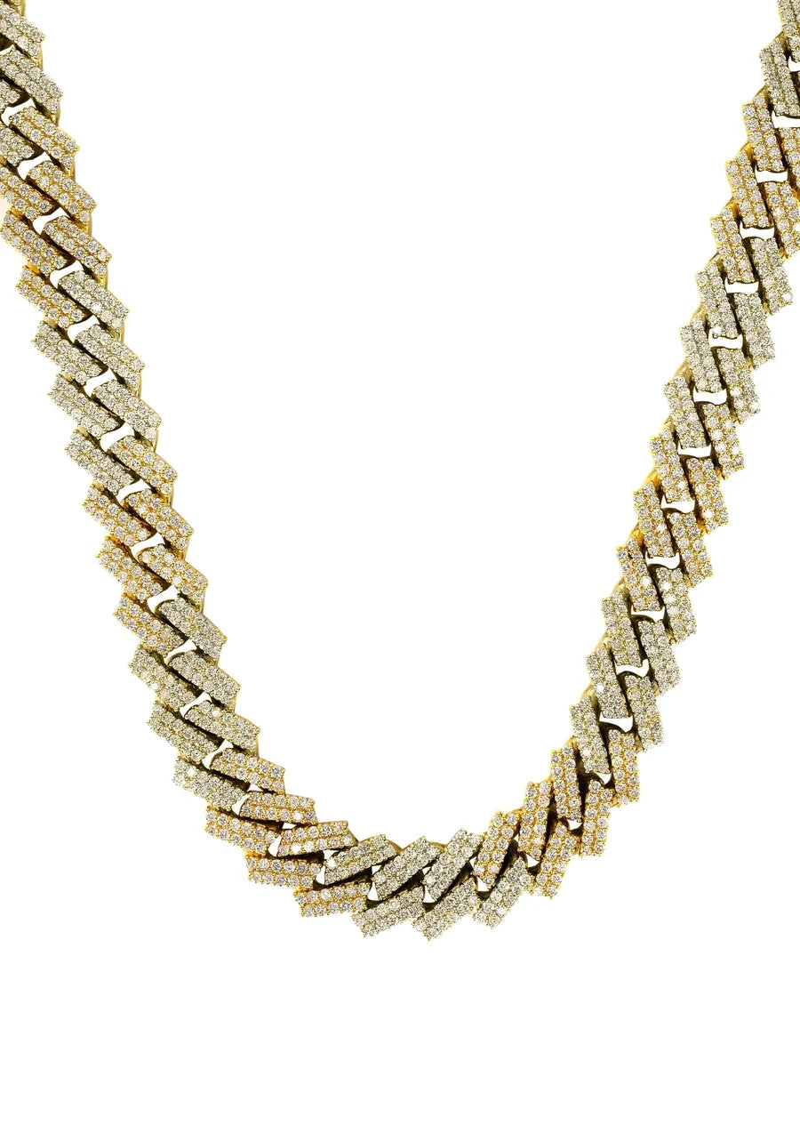 NATURAL DIAMOND MIAMI CUBAN  PRONG-SET  10K/14K CHAIN CUSTOMIZABLE