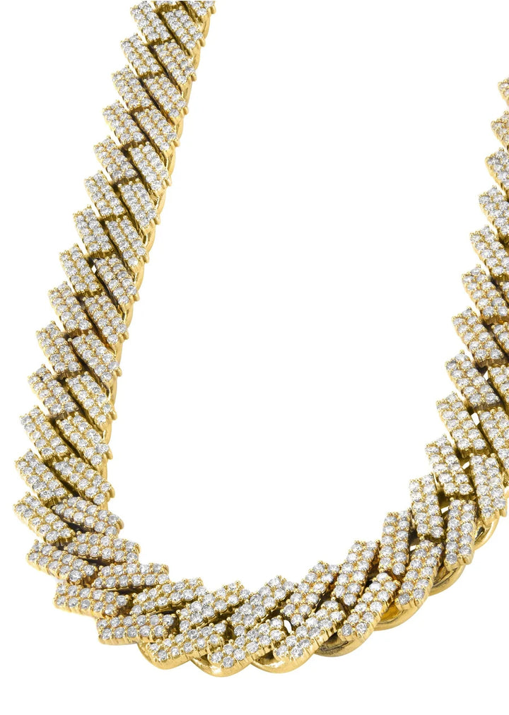 NATURAL DIAMOND MIAMI CUBAN  PRONG-SET  10K/14K CHAIN CUSTOMIZABLE
