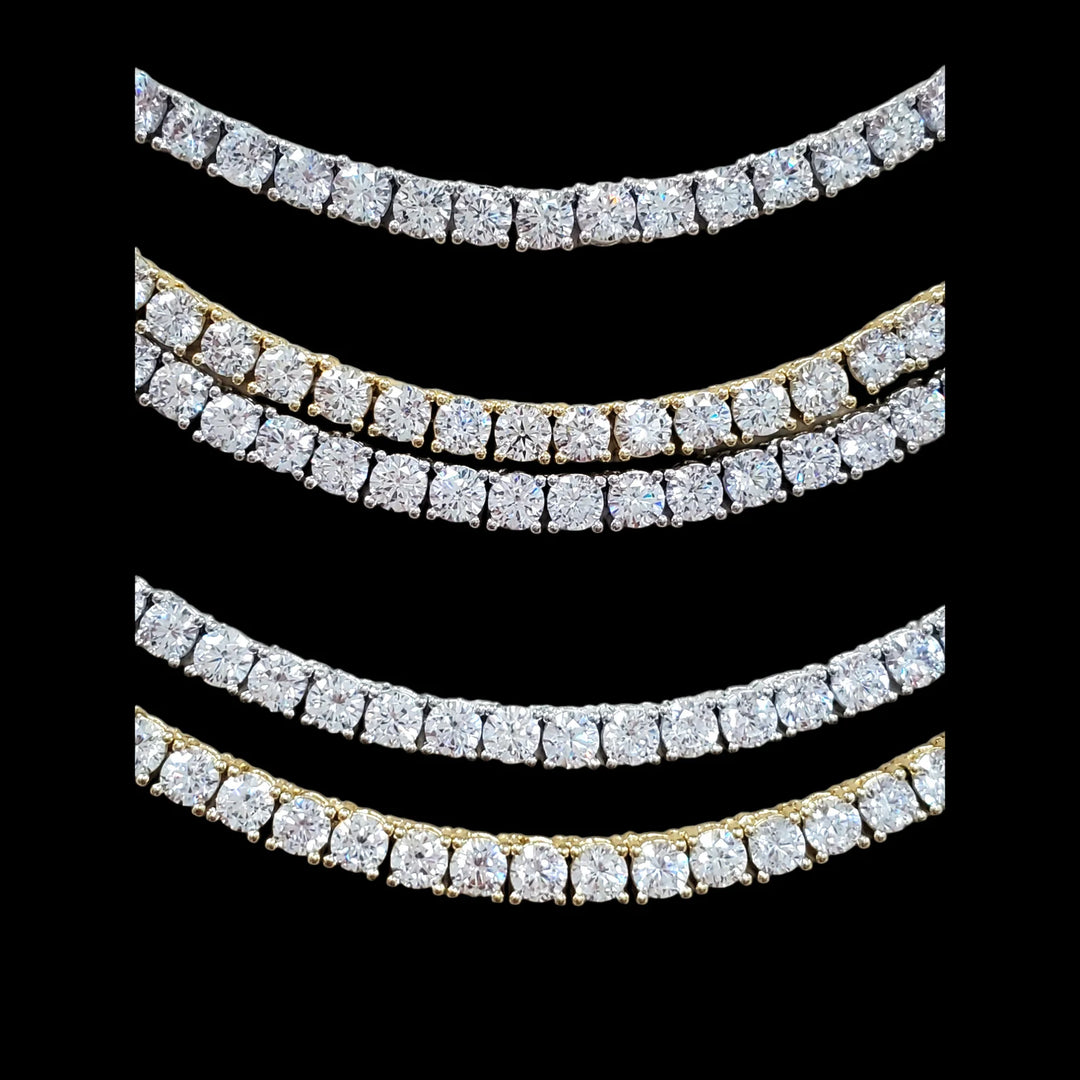 NATURAL DIAMOND TENNIS CHAIN 14K WHITE  GOLD