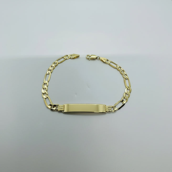 GOLD ID FIGARO BABY BRACELETS 10K / 14K YELLOW GOLD