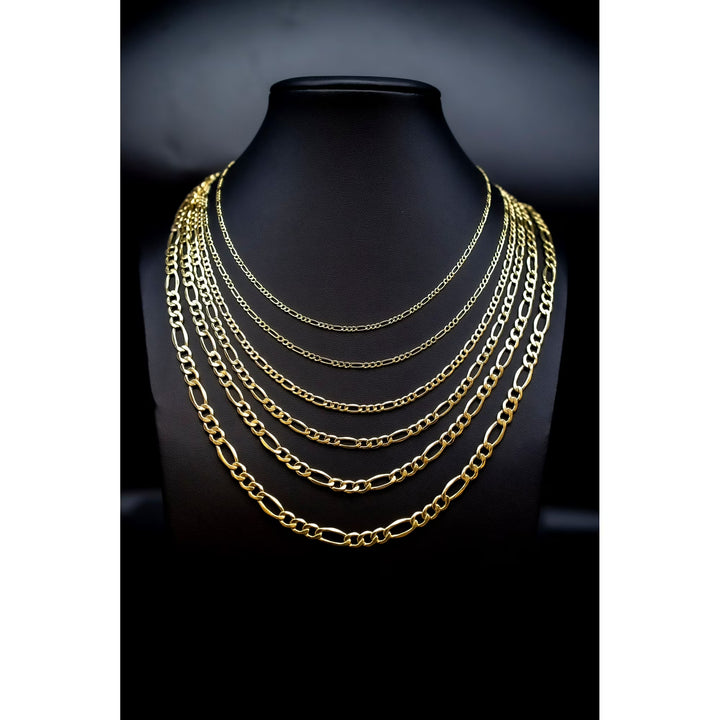 GOLD SOLID FIGARO CHAIN 10K / 14K