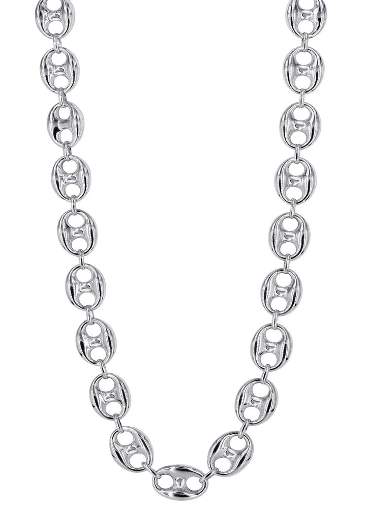 WHITE GOLD SEMI SOLID PUFF CHAINS 10K / 14K GOLD