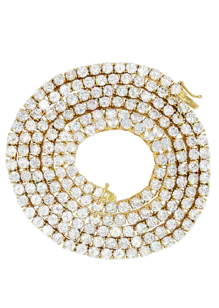 NATURAL DIAMOND TENNIS CHAIN 14K YELLOW GOLD