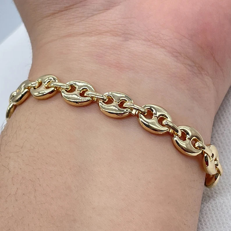 SEMI SOLID PUFF BRACELETS 10K / 14K YELLOW GOLD