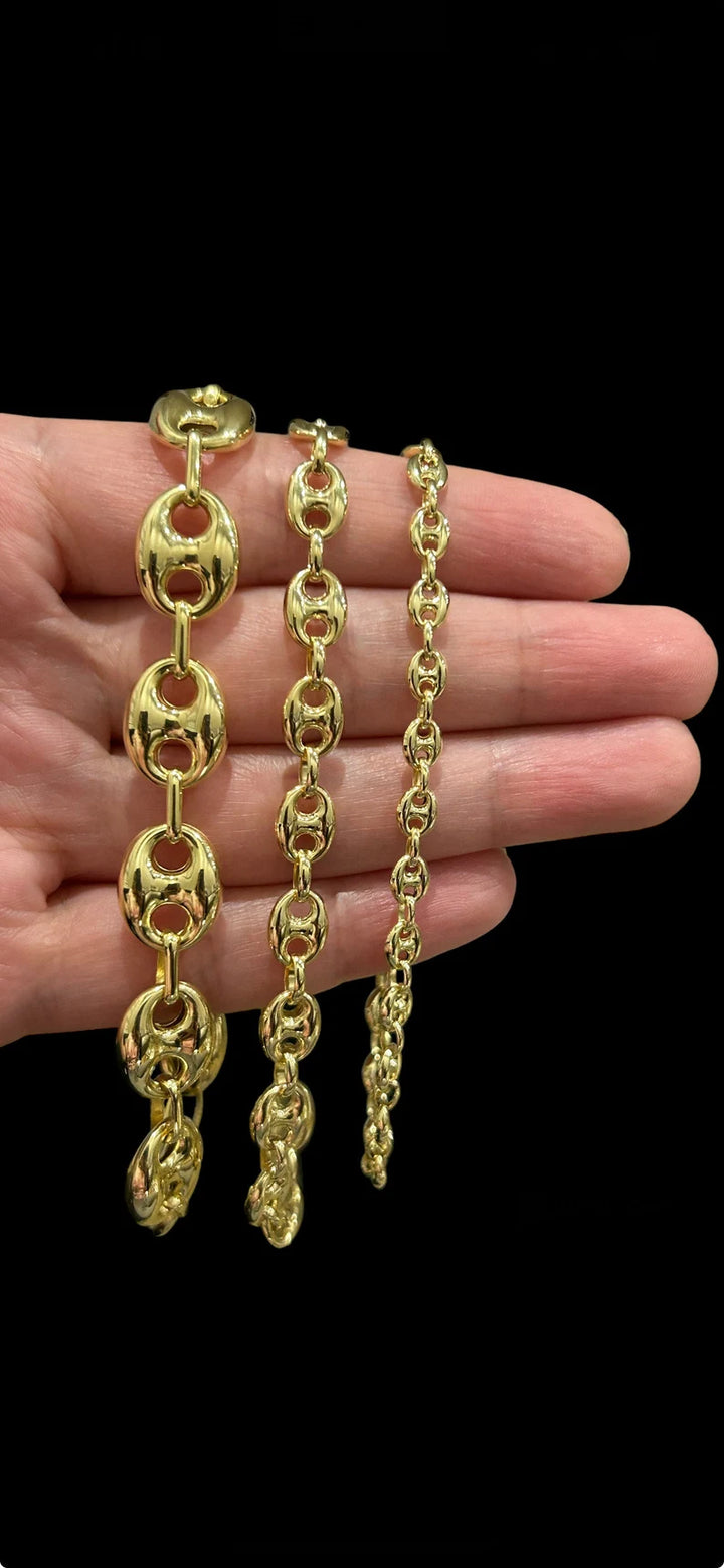 SEMI SOLID PUFF BRACELETS 10K / 14K YELLOW GOLD
