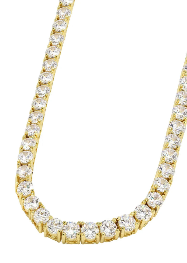 NATURAL DIAMOND TENNIS CHAIN 14K YELLOW GOLD
