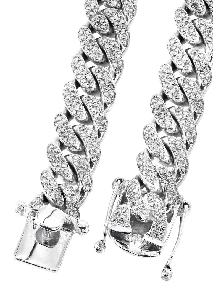 WHITE GOLD Natural Diamond Miami Cuban Link Chain — 10K / 14K CUSTOMIZABLE