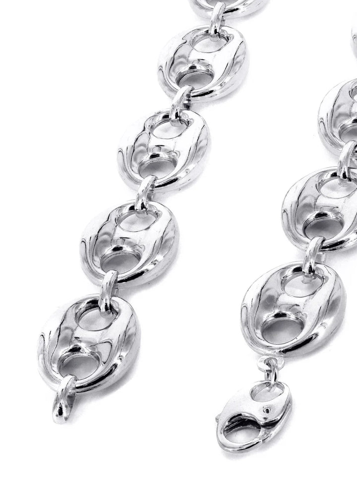 WHITE GOLD SEMI SOLID PUFF CHAINS 10K / 14K GOLD