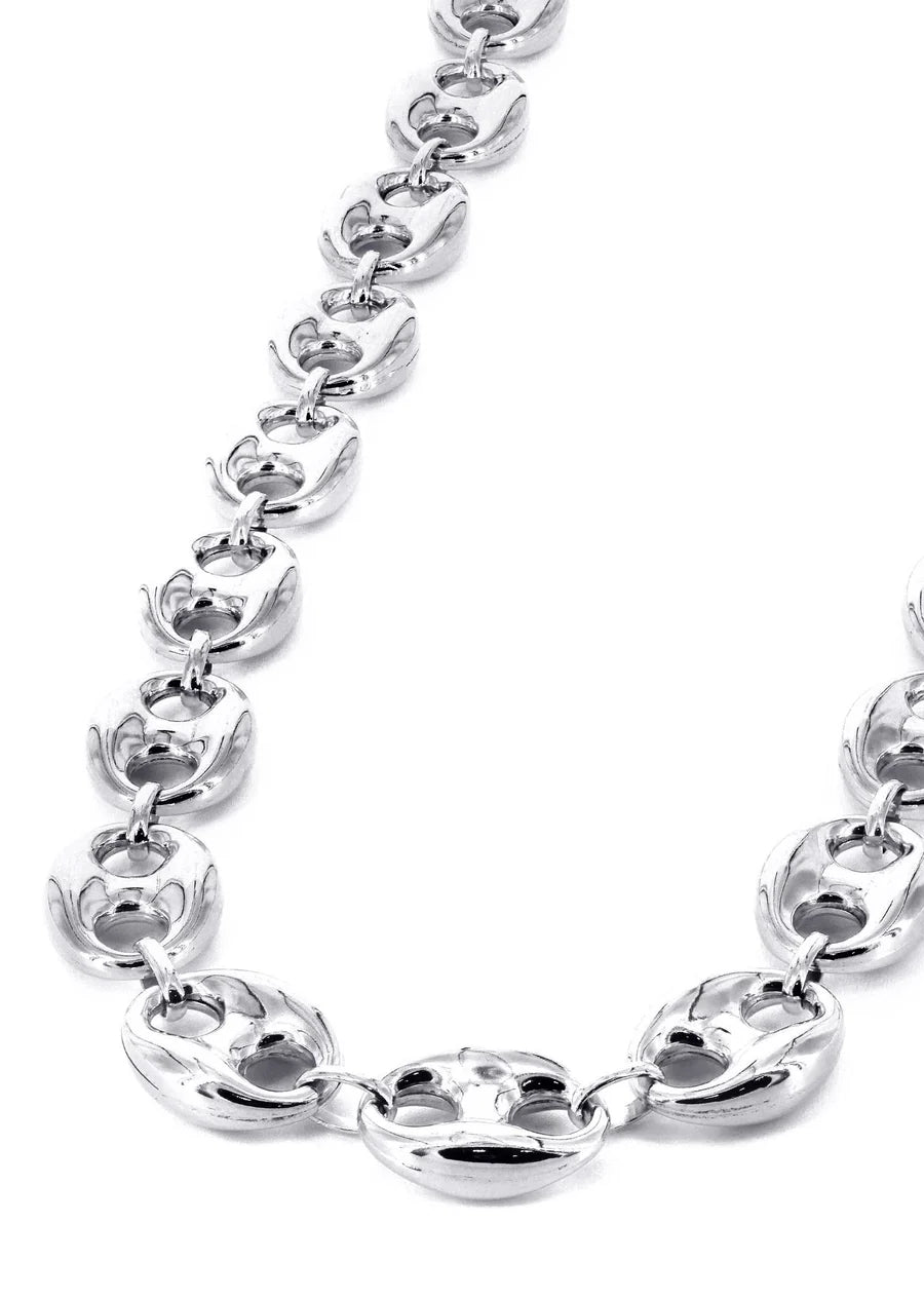 WHITE GOLD SEMI SOLID PUFF CHAINS 10K / 14K GOLD