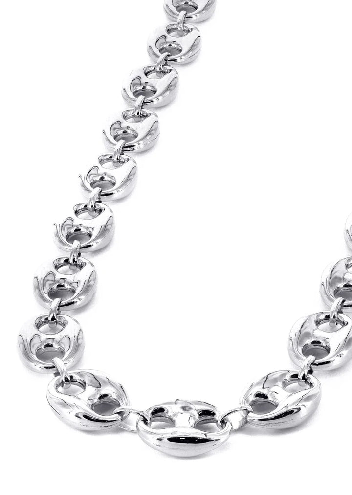 WHITE GOLD SEMI SOLID PUFF CHAINS 10K / 14K GOLD