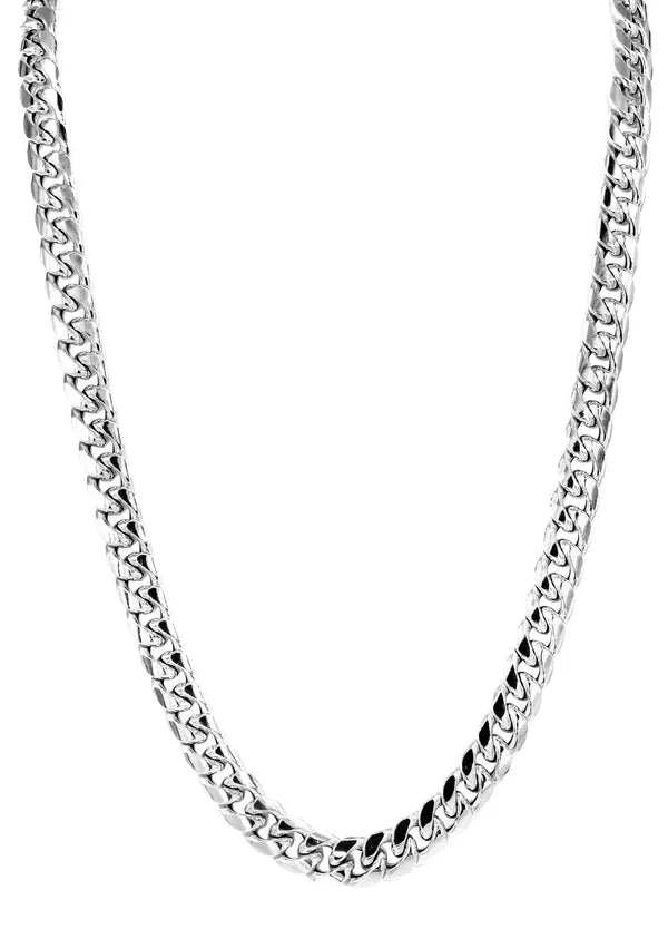 WHITE GOLD SEMI SOLID MIAMI CUBAN  CHAIN 10K / 14K GOLD