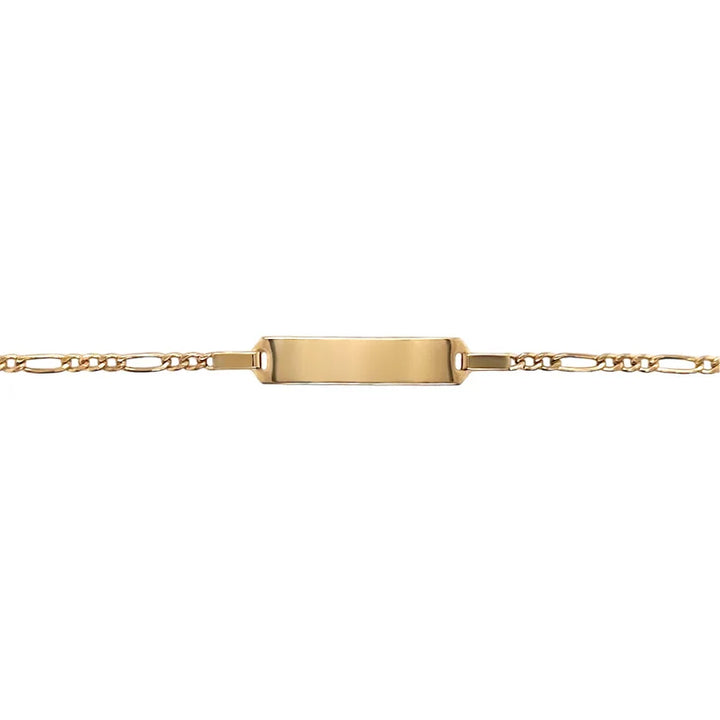 GOLD ID FIGARO BABY BRACELETS 10K / 14K YELLOW GOLD