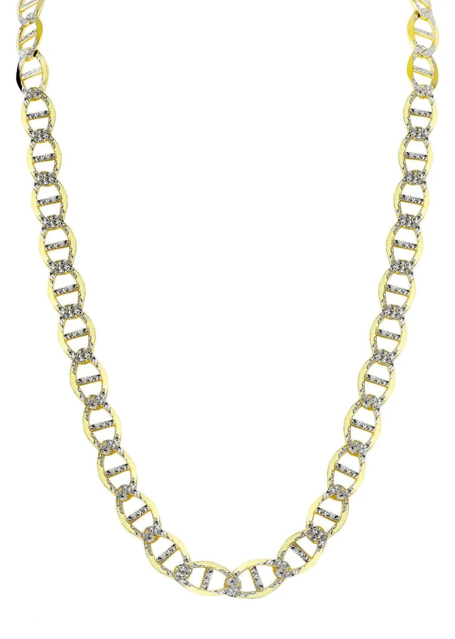 GOLD SOLID DIAMOND CUT MARINER CHAIN 10K / 14K GOLD