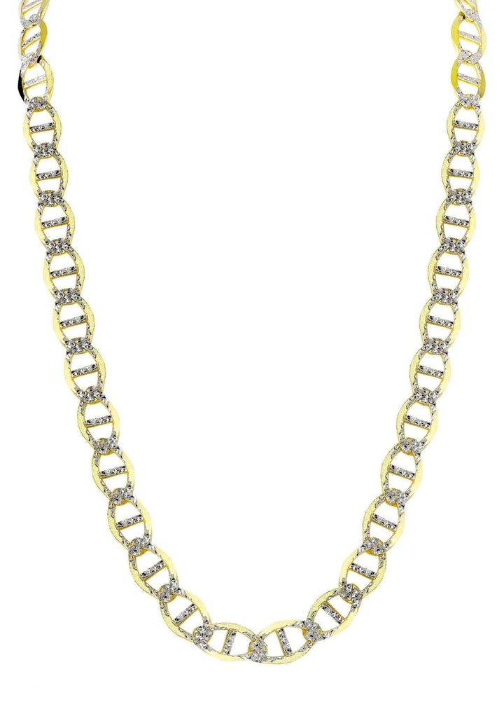 GOLD SOLID DIAMOND CUT MARINER CHAIN 10K / 14K GOLD