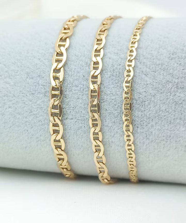 SOLID MARINER BRACELETS 10K / 14K YELLOW GOLD