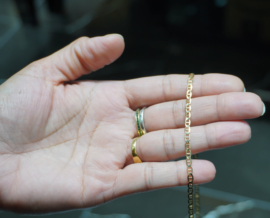 14K YELLOW GOLD MARINER LINK NECKLACE
