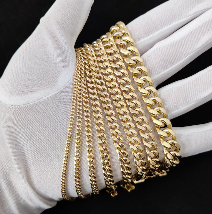 SEMI SOLID MIAMI CUBAN 10K /14K YELLOW GOLD BRACELETS
