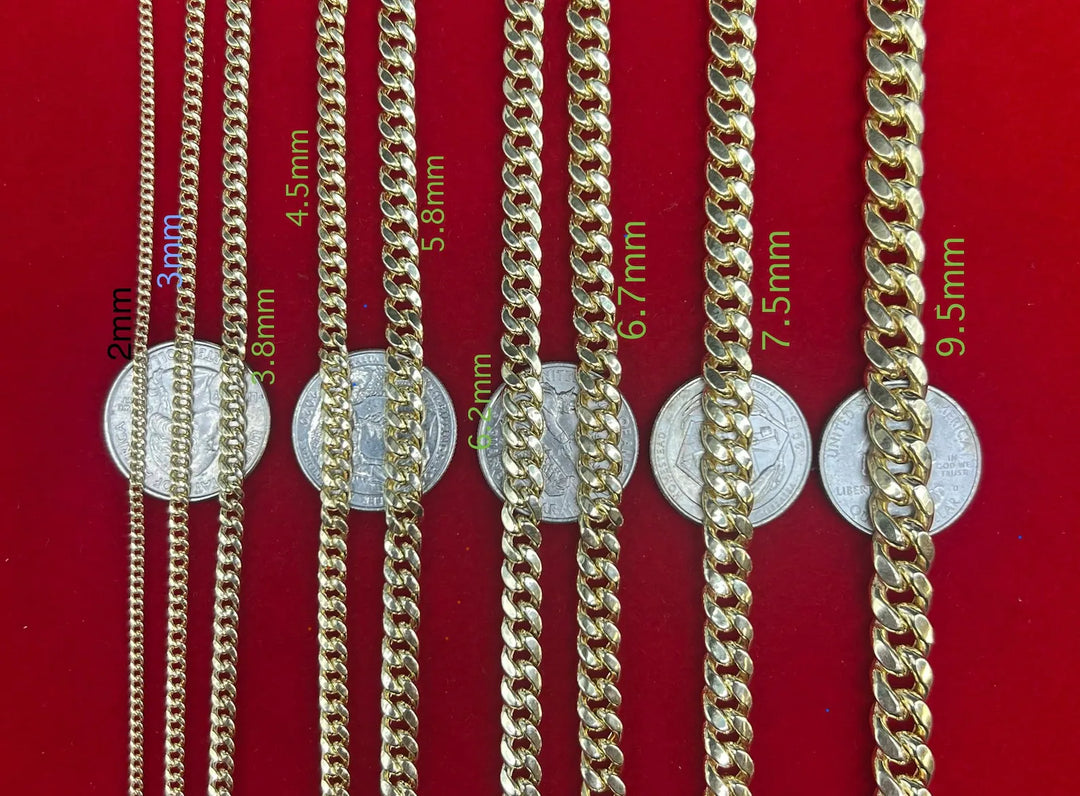 SEMI SOLID MIAMI CUBAN 10K /14K YELLOW GOLD BRACELETS