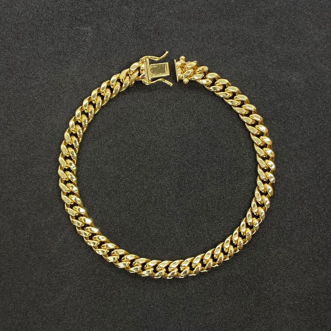 SEMI SOLID MIAMI CUBAN 10K /14K YELLOW GOLD BRACELETS