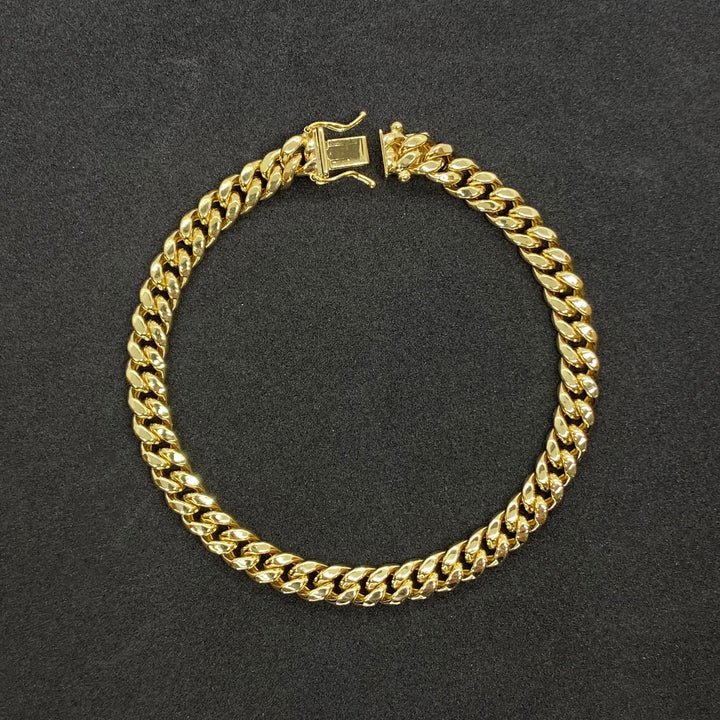 SEMI SOLID MIAMI CUBAN 10K /14K YELLOW GOLD BRACELETS