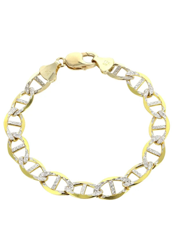 SOLID MARINER DIAMOND CUT BRACELETS 10K / 14K YELLOW GOLD