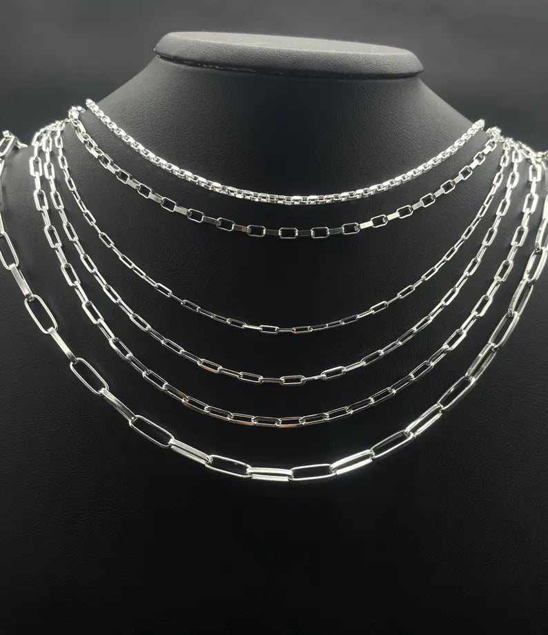 925 STERLING SILVER PAPER CLIP CHAIN