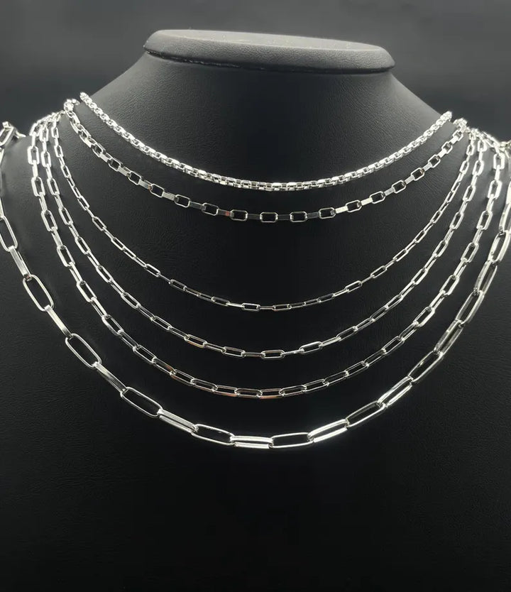 925 STERLING SILVER PAPER CLIP CHAIN
